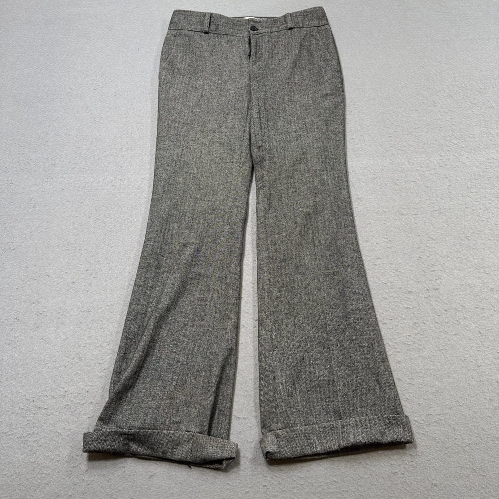 Banana Republic Dress Pants Womens 4 Gray Martin Fit Wide Leg Stretch Extensible